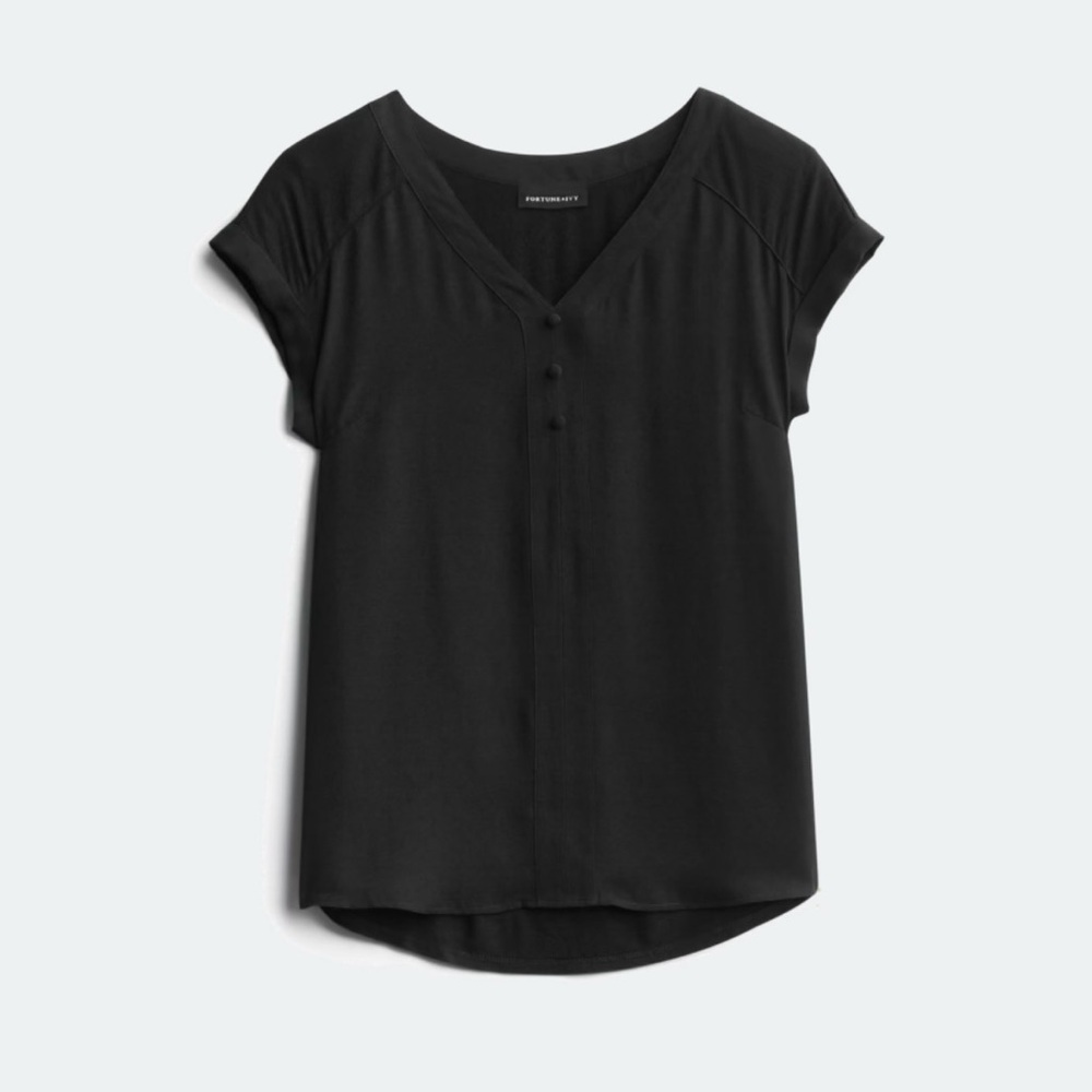 Chic Black V-Neck Blouse